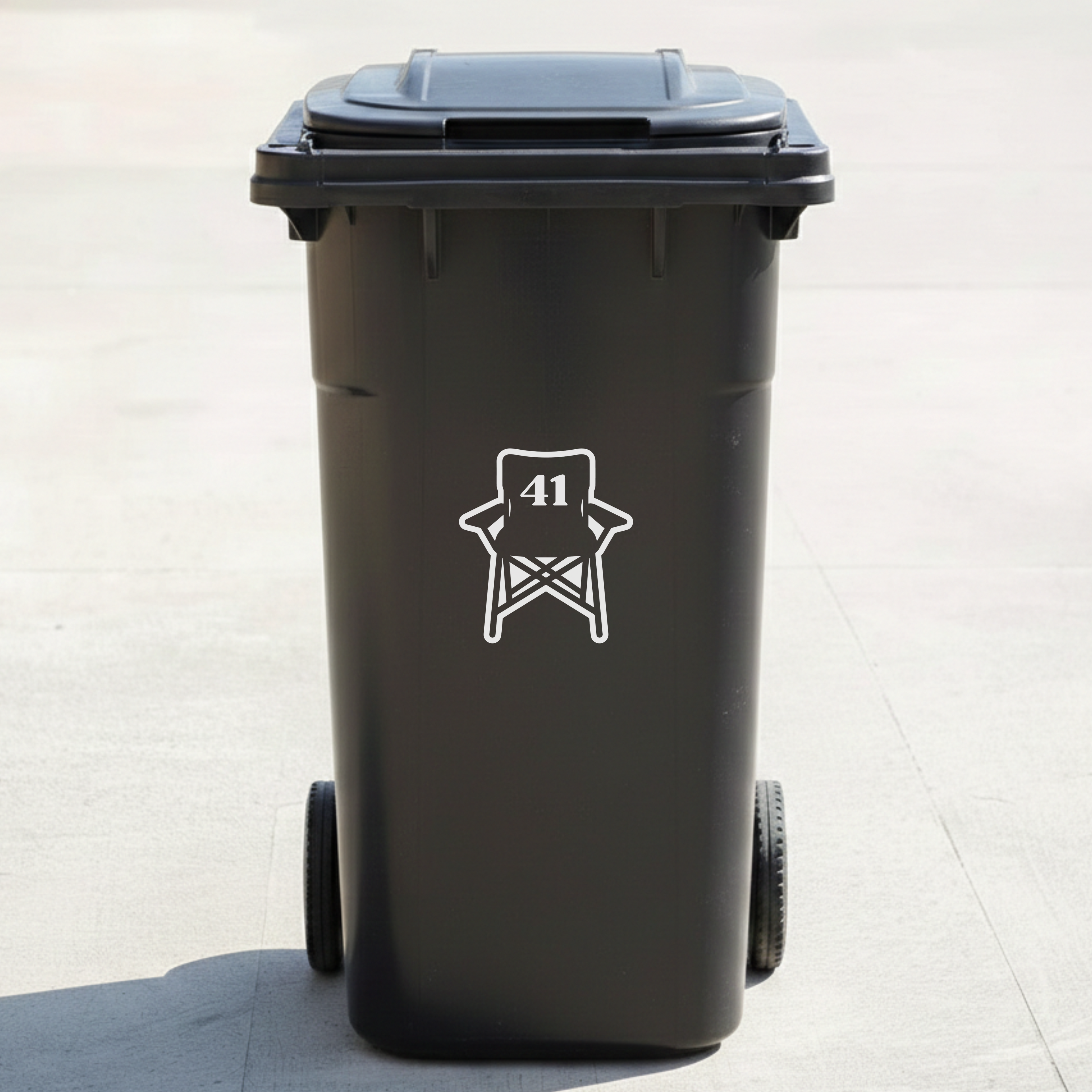 Camping Chair Bin Decal Sticker with Personalised House Number