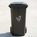 Chicken Bin Decal Sticker with Personalised House Number