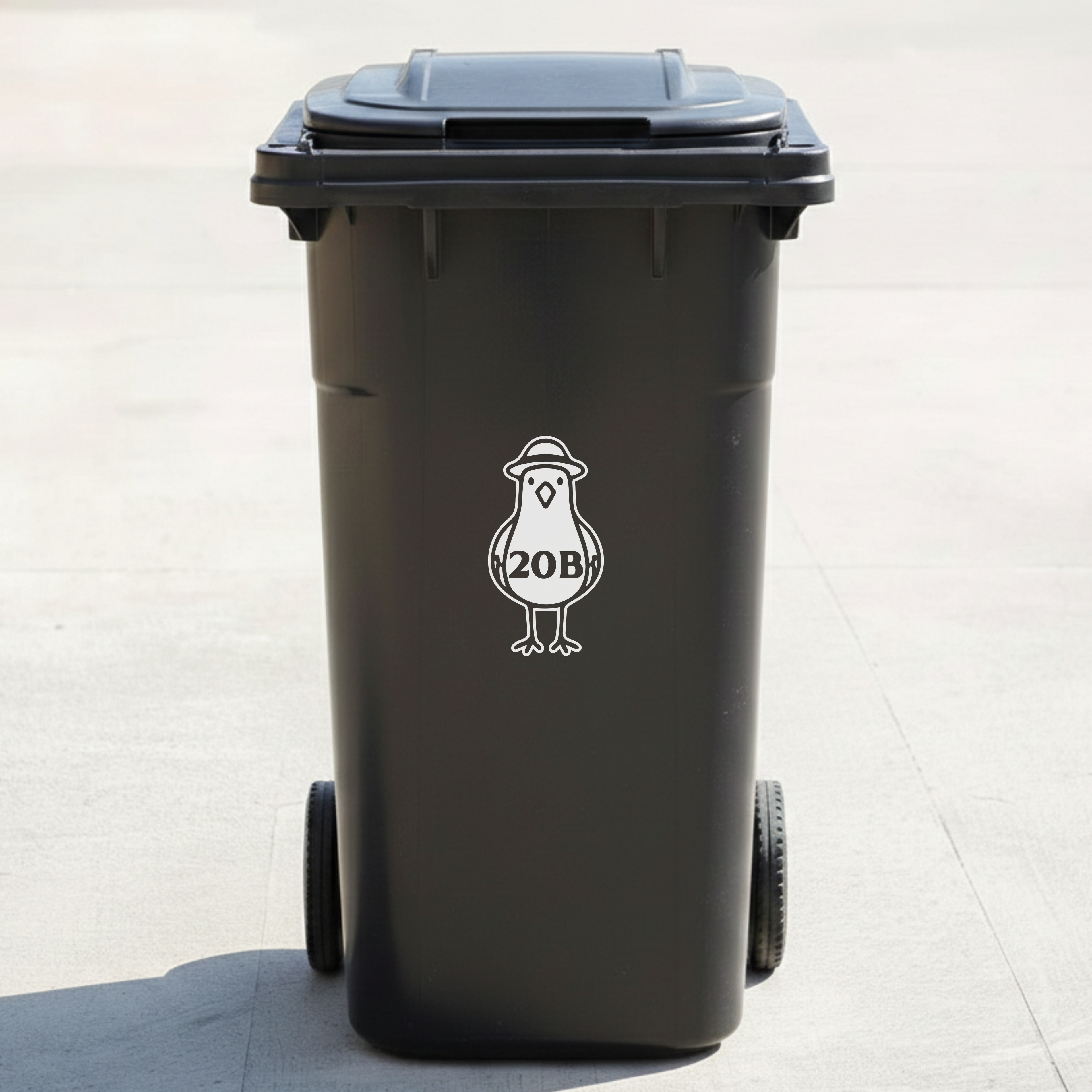 Seagull Bin Decal Sticker with Personalised House Number
