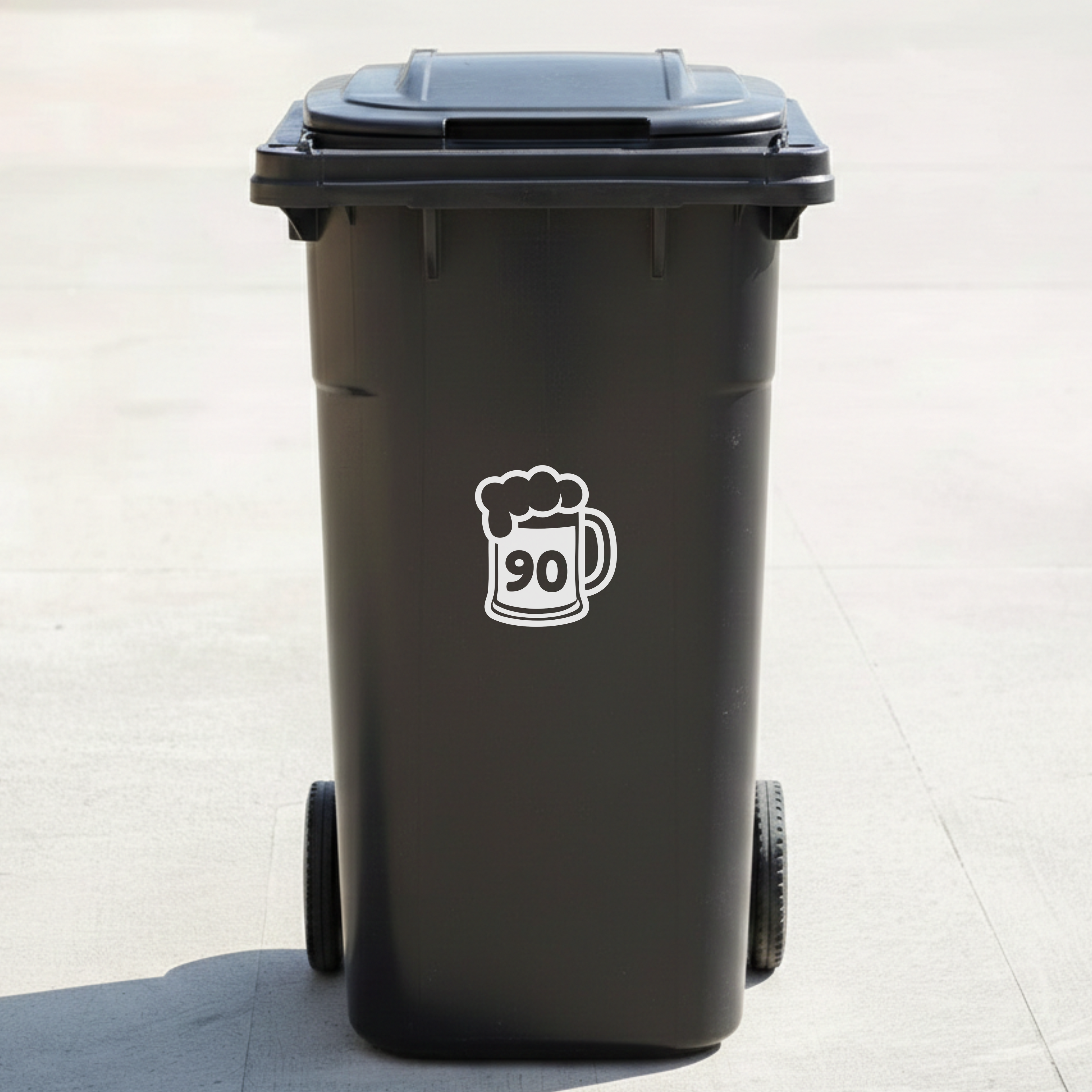 Beer Mug Bin Decal Sticker with Personalised House Number