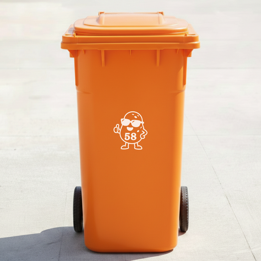 Potato Bin Decal Sticker with Personalised House Number