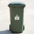 Castle Bin Decal Sticker with Personalised House Number