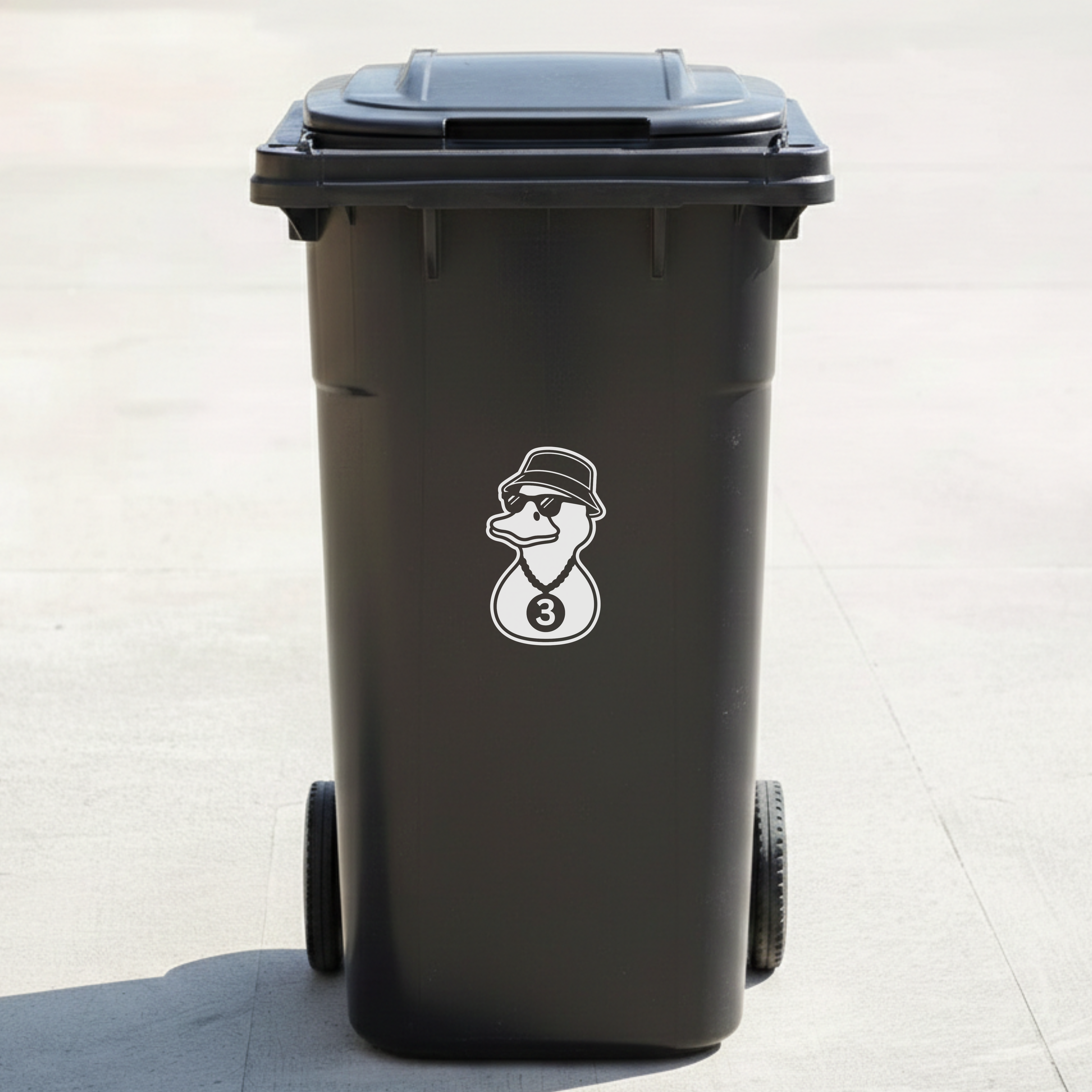 Duck Bin Decal Sticker with Personalised House Number